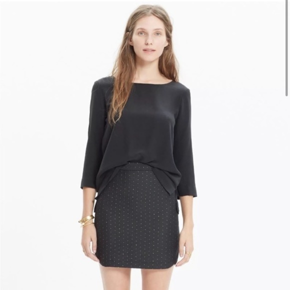 Madewell Silk Retrospect Top In True Black Size Small - Picture 1 of 11